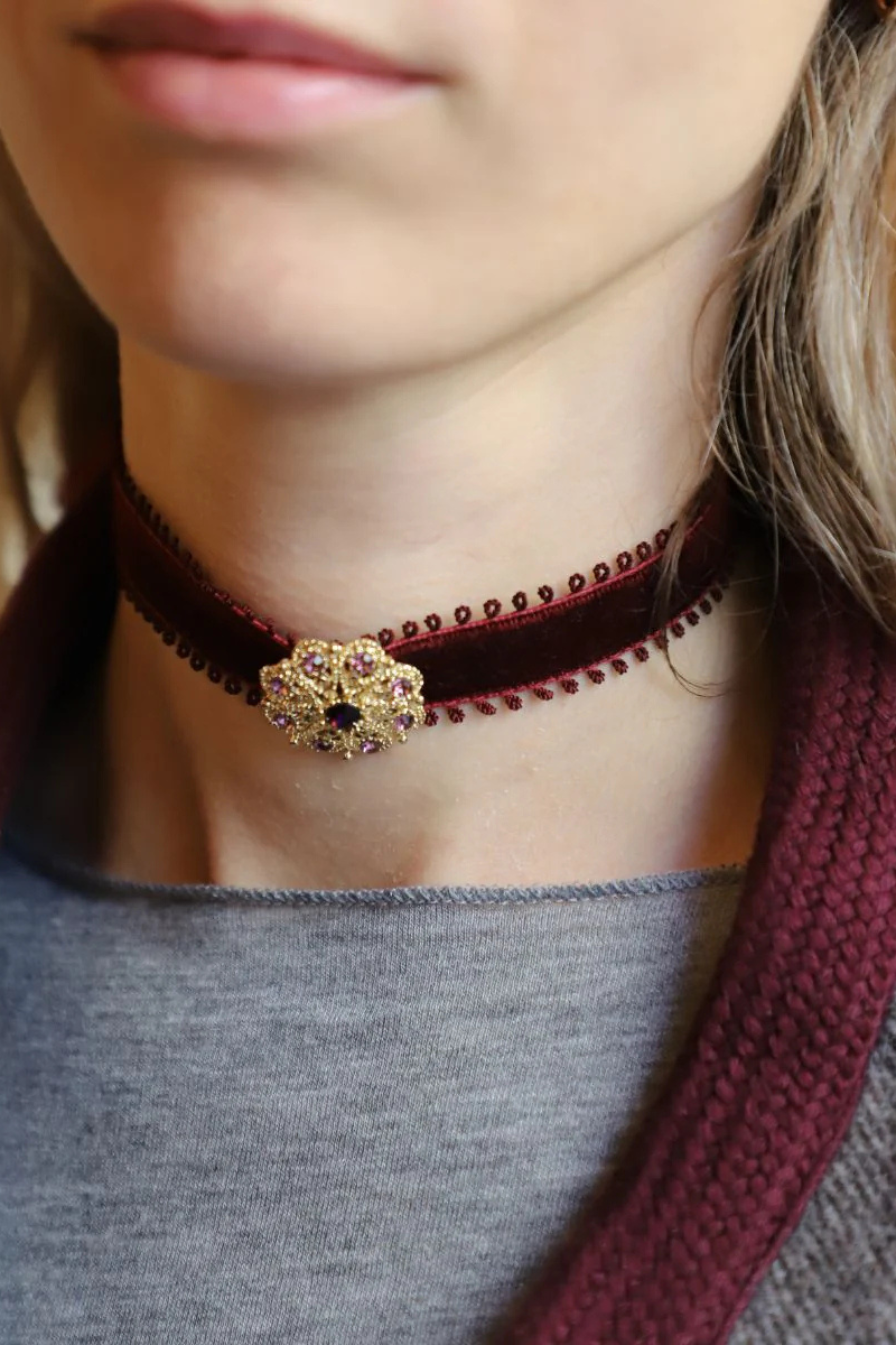 CHOKER TRIZTRIZ LIDIA BURDEOS