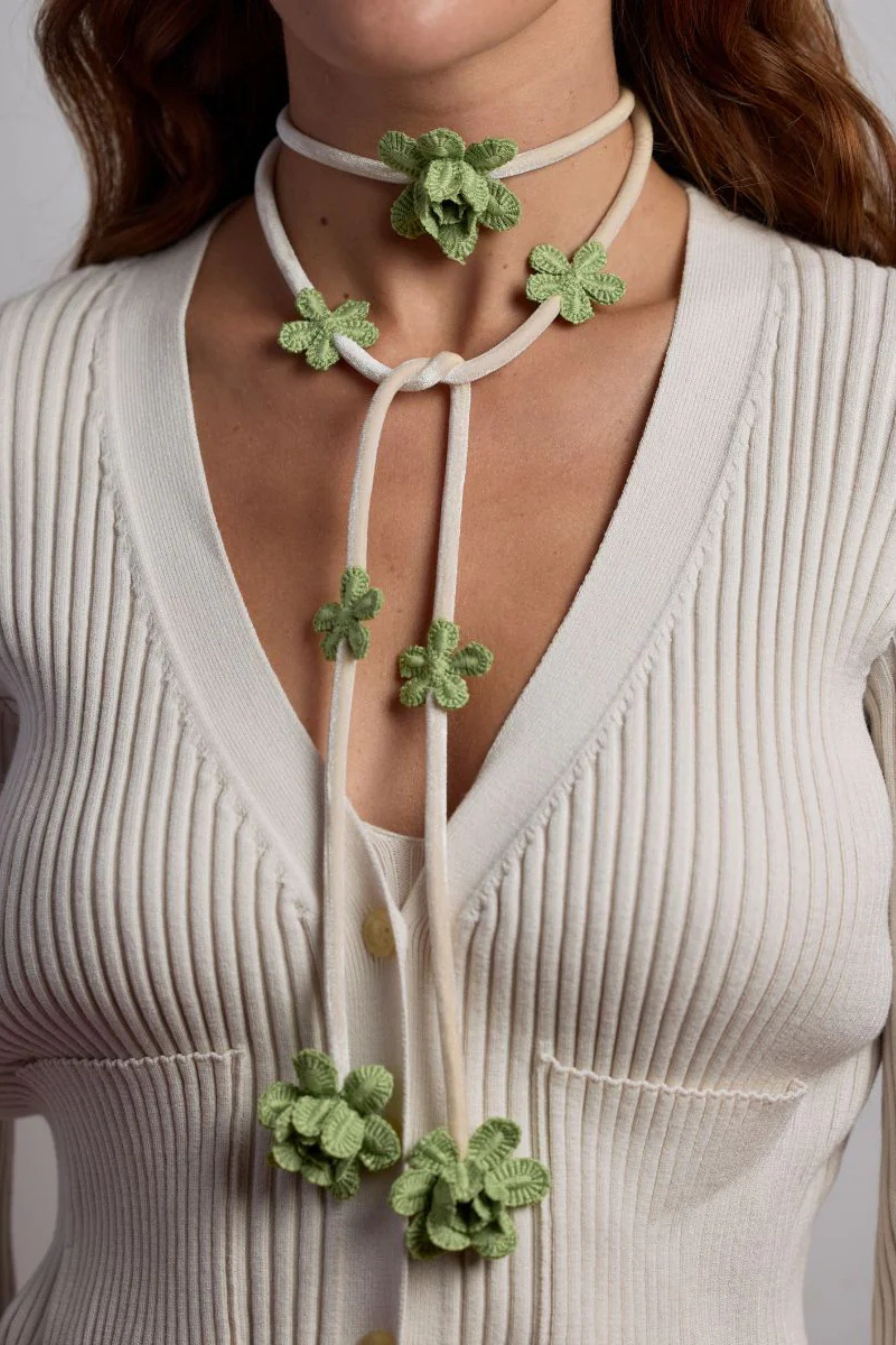 CHOKER TRIZTRIZ BLANCO Y VERDE