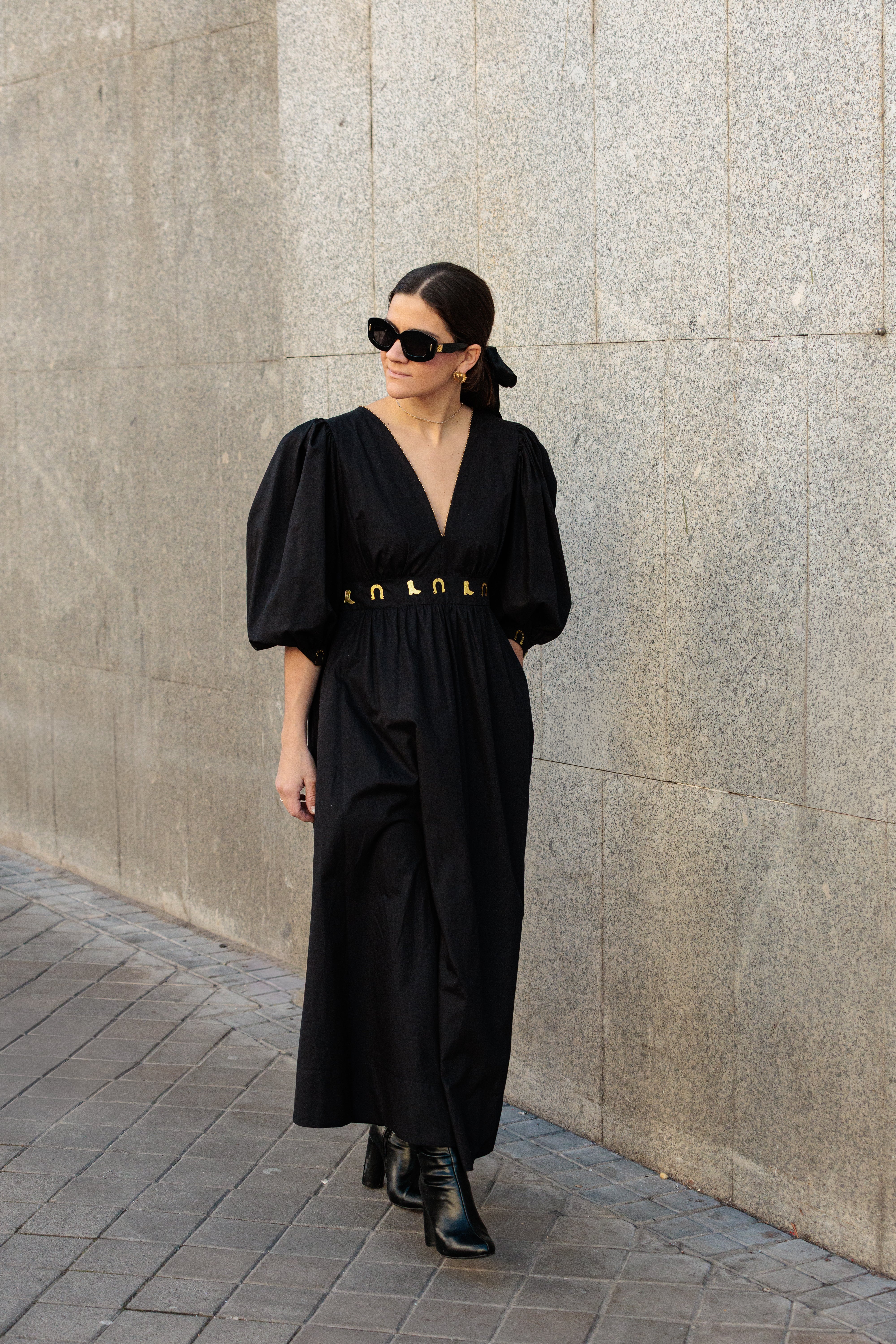 VESTIDO MIDI BORDADO GOLD VINTAGE HORSE