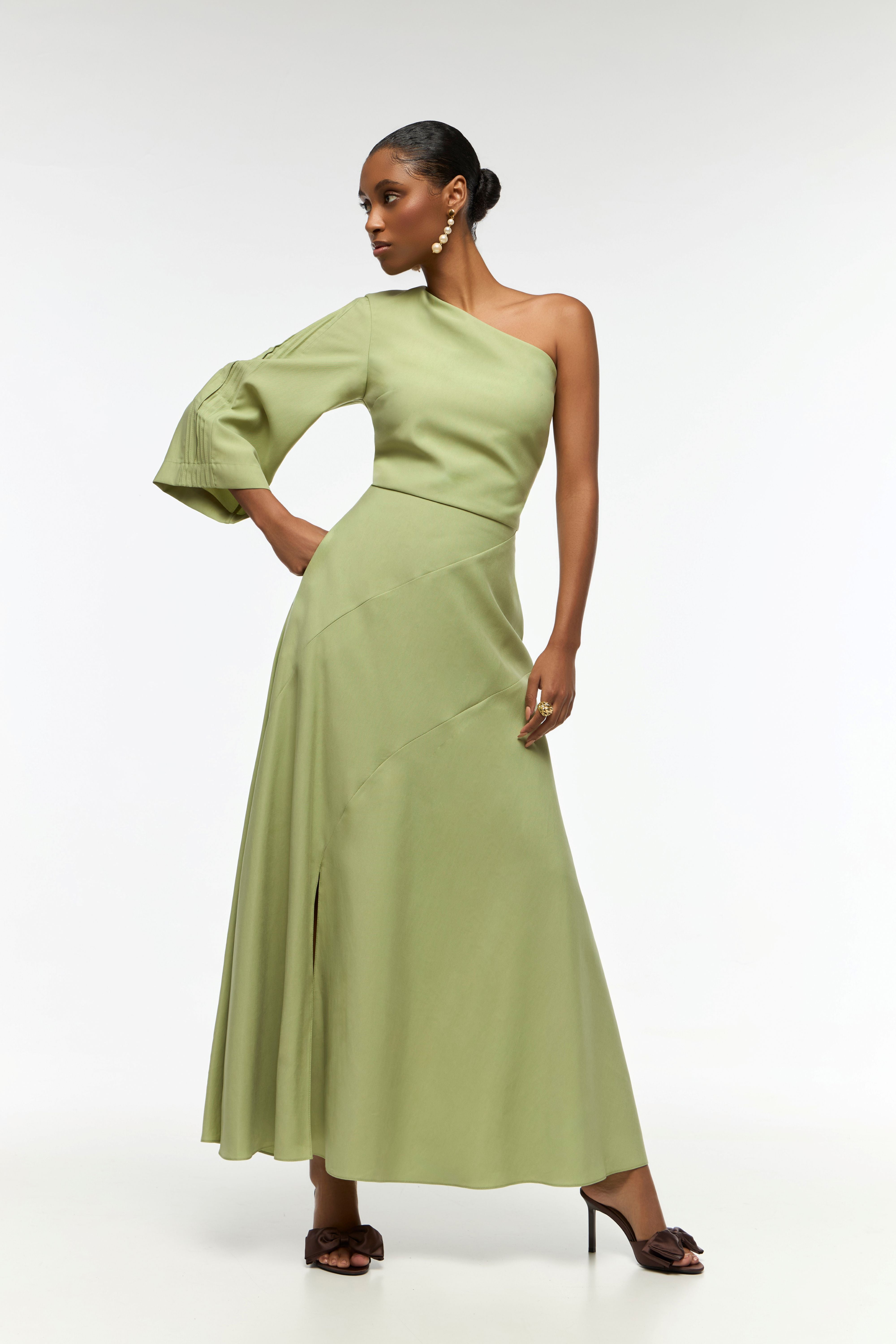 FALDA MIDI VIVIAN VERDE