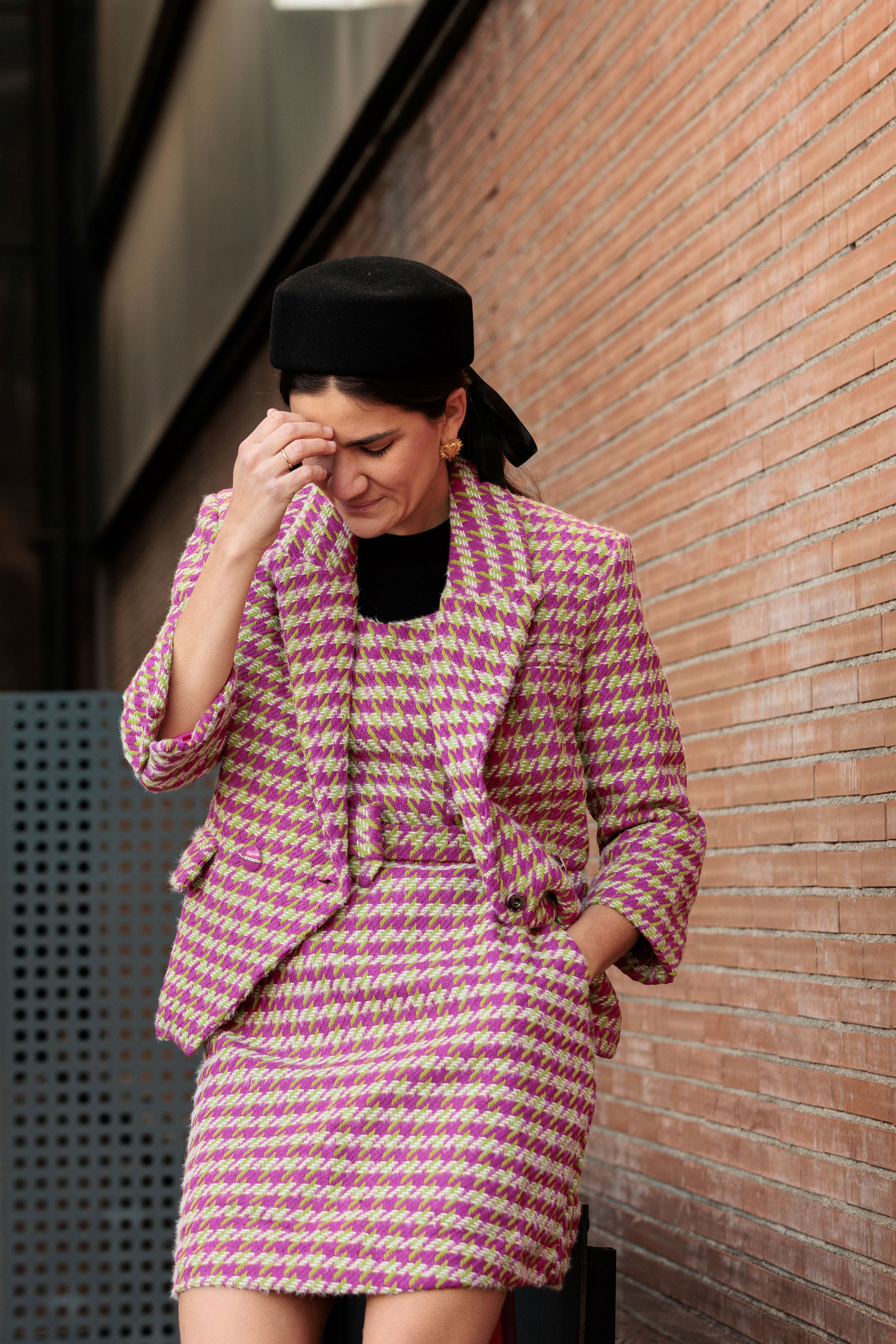 BLAZER TWEED ROSA & VERDE