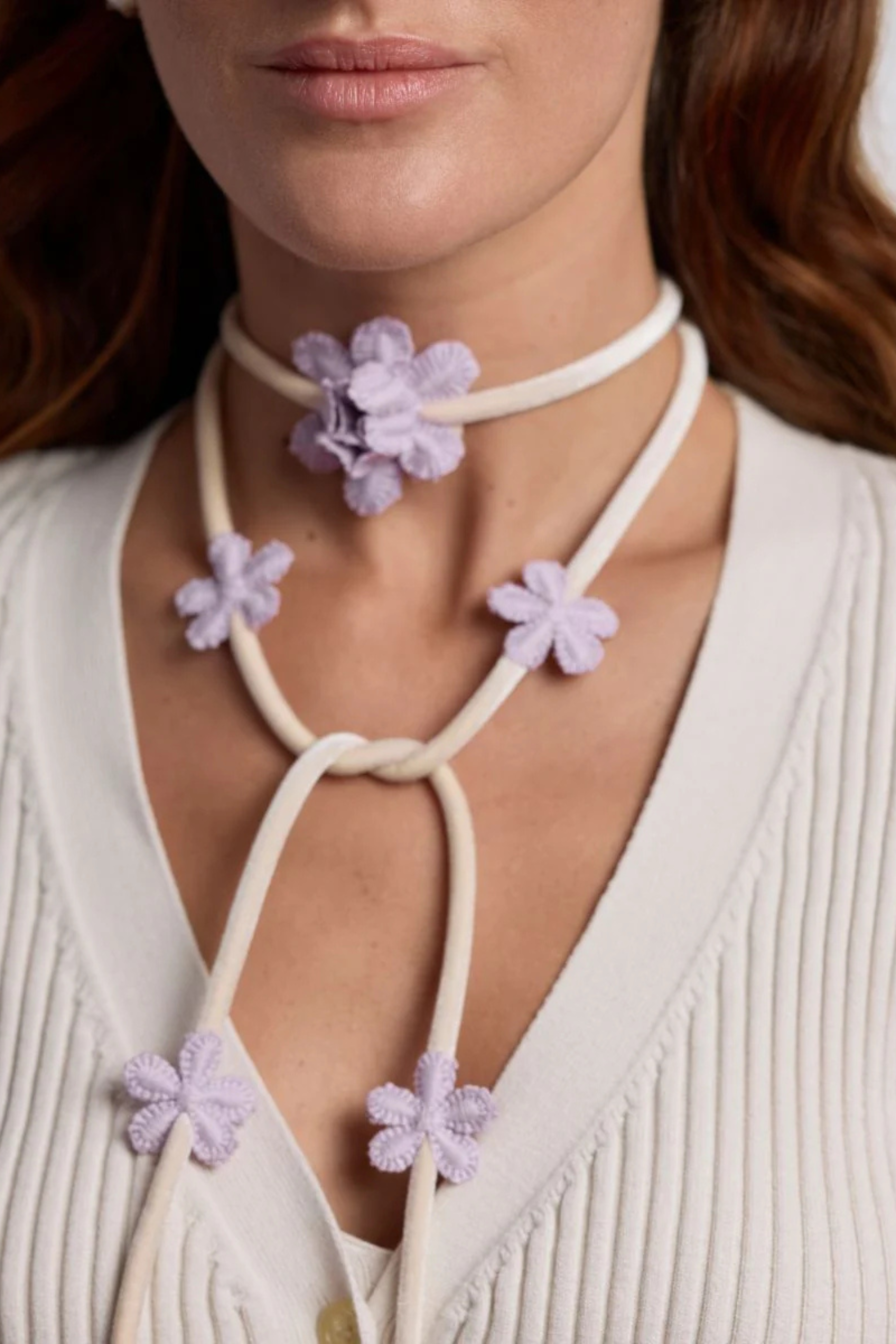 CHOKER TRIZTRIZ OLIVIA BLANCO Y LILA