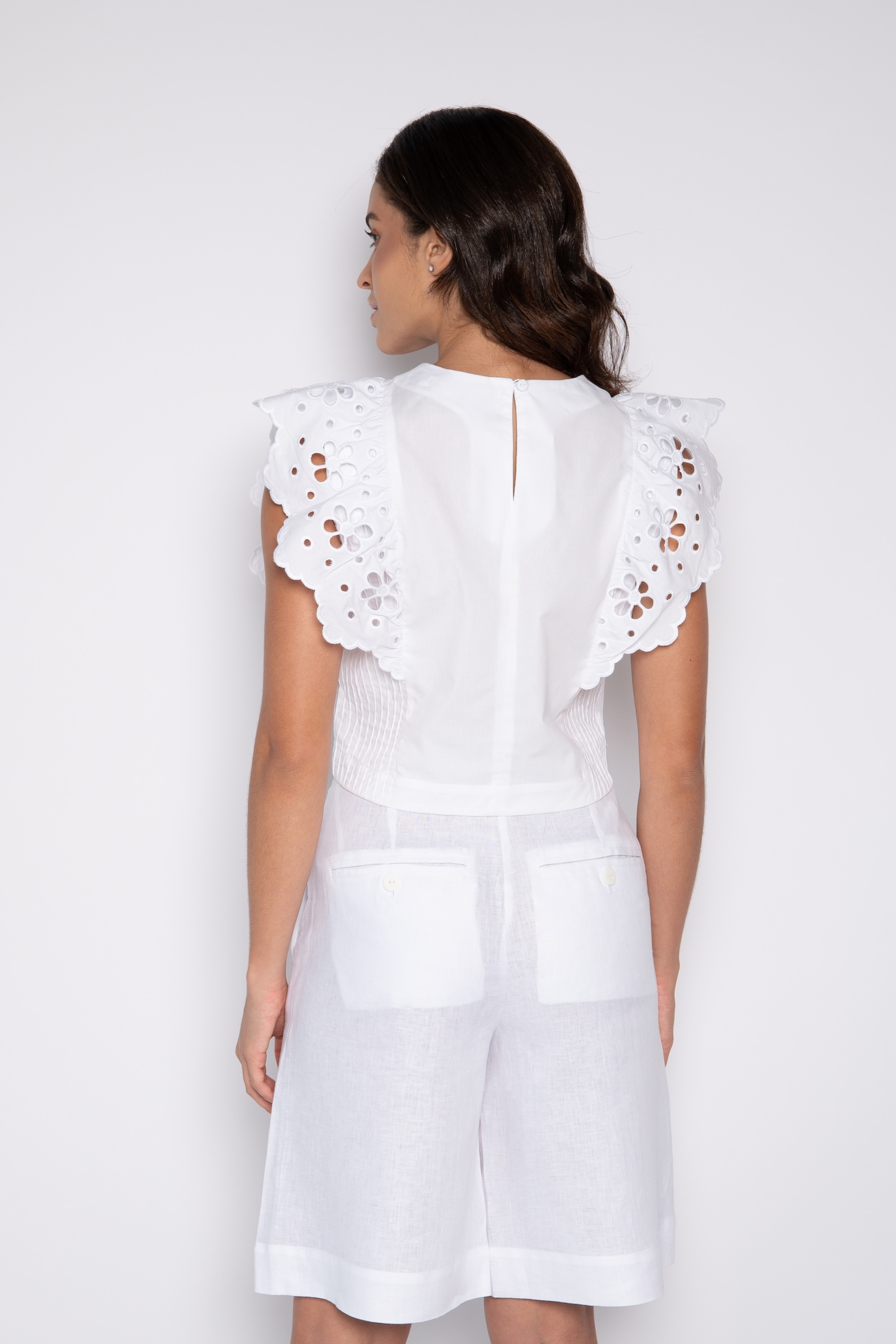 BLUSA CROPPED RICHELIEU OLIVIA BLANCA
