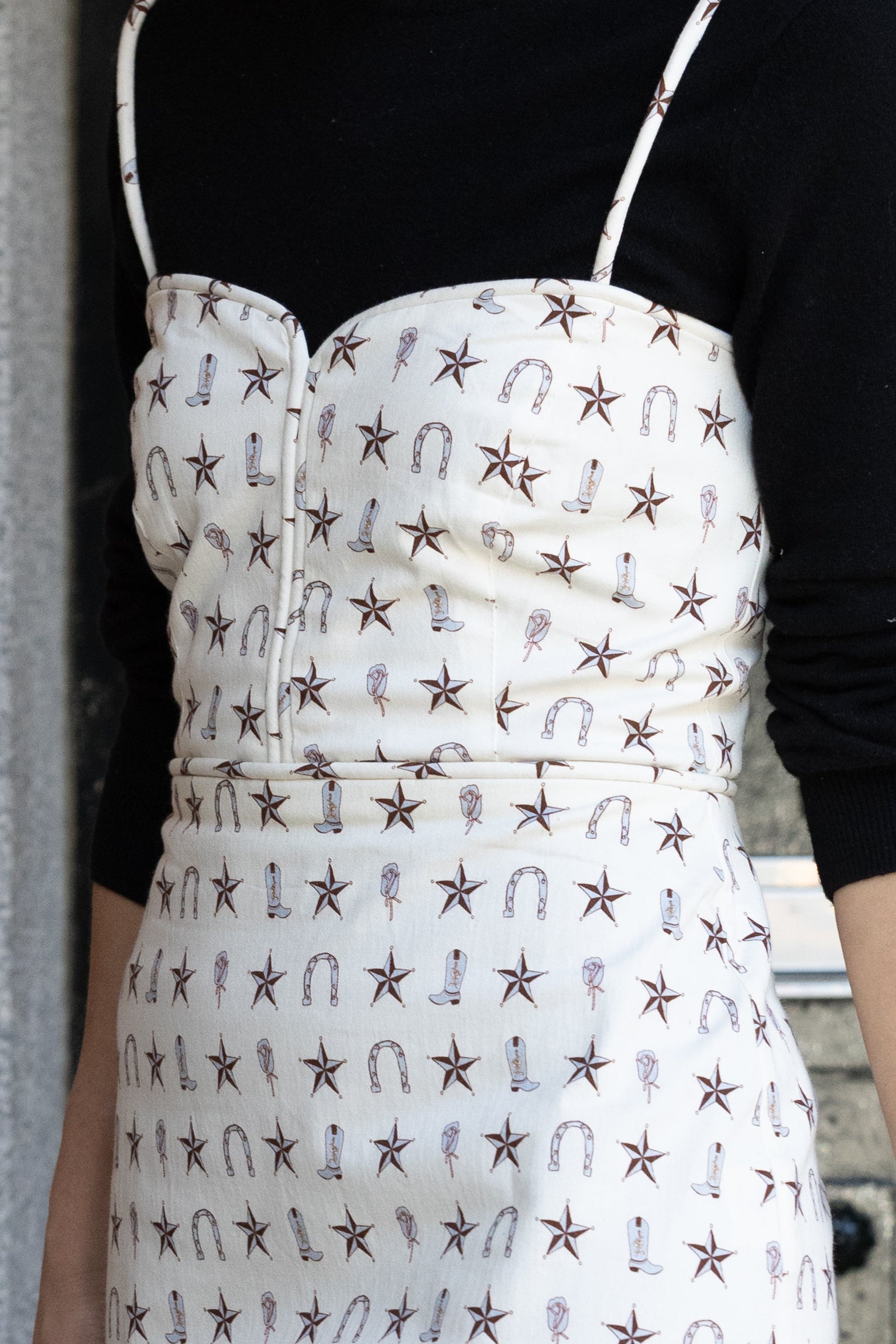 VESTIDO TIRANTES ESTAMPA VINTAGE HORSE BLANCO ROTO