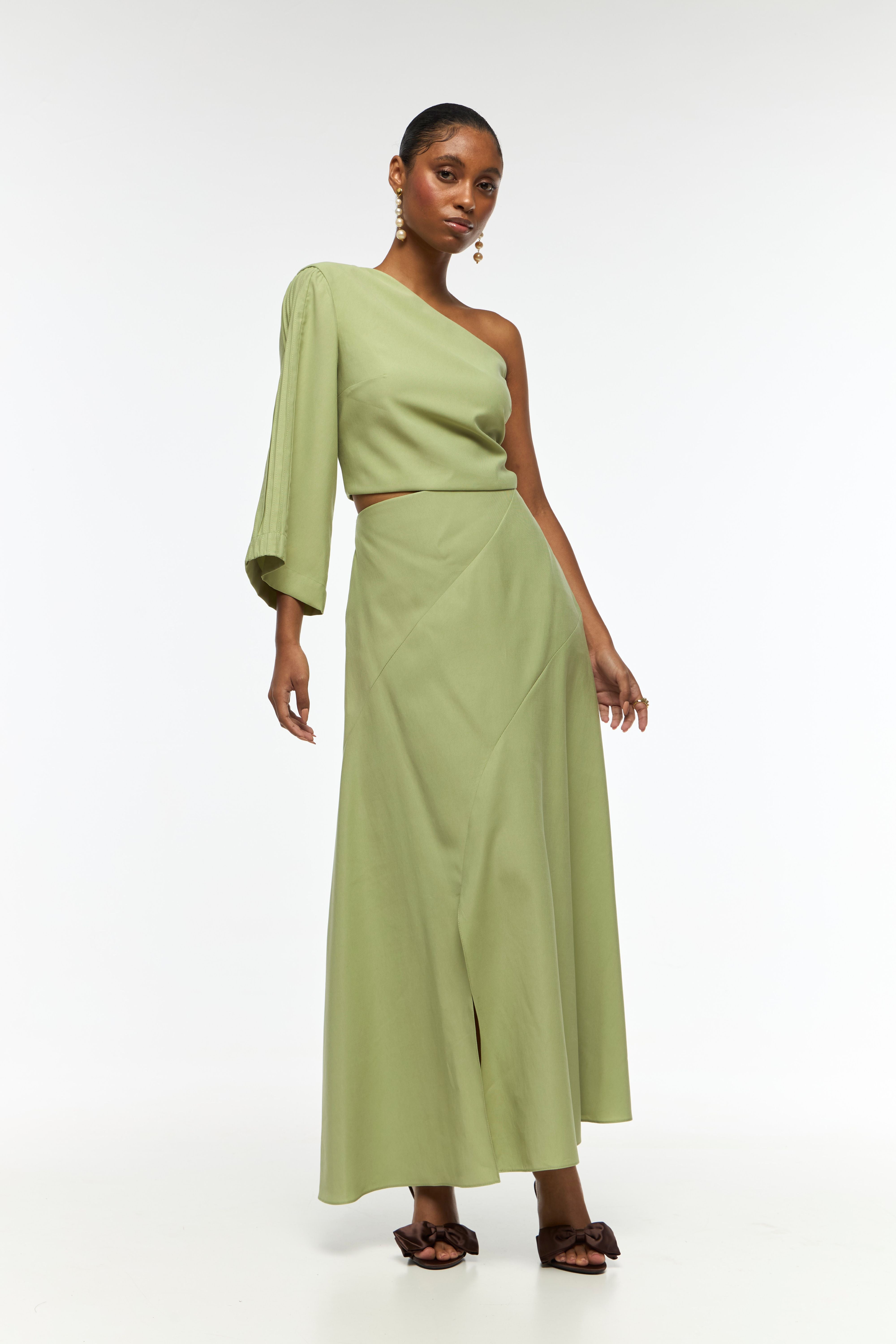 FALDA MIDI VIVIAN VERDE