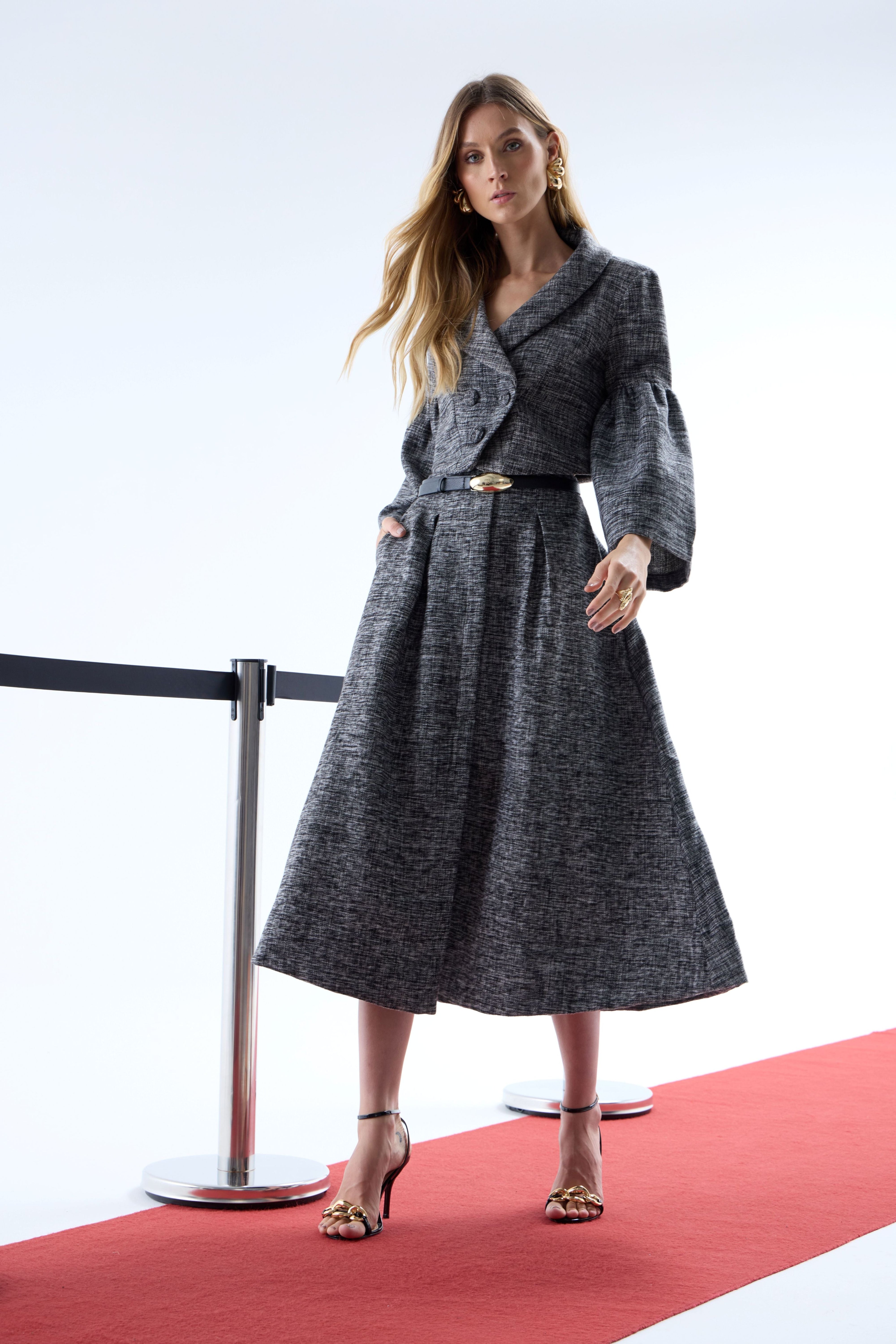 FALDA MIDI TWEED HEPBURN VUELO