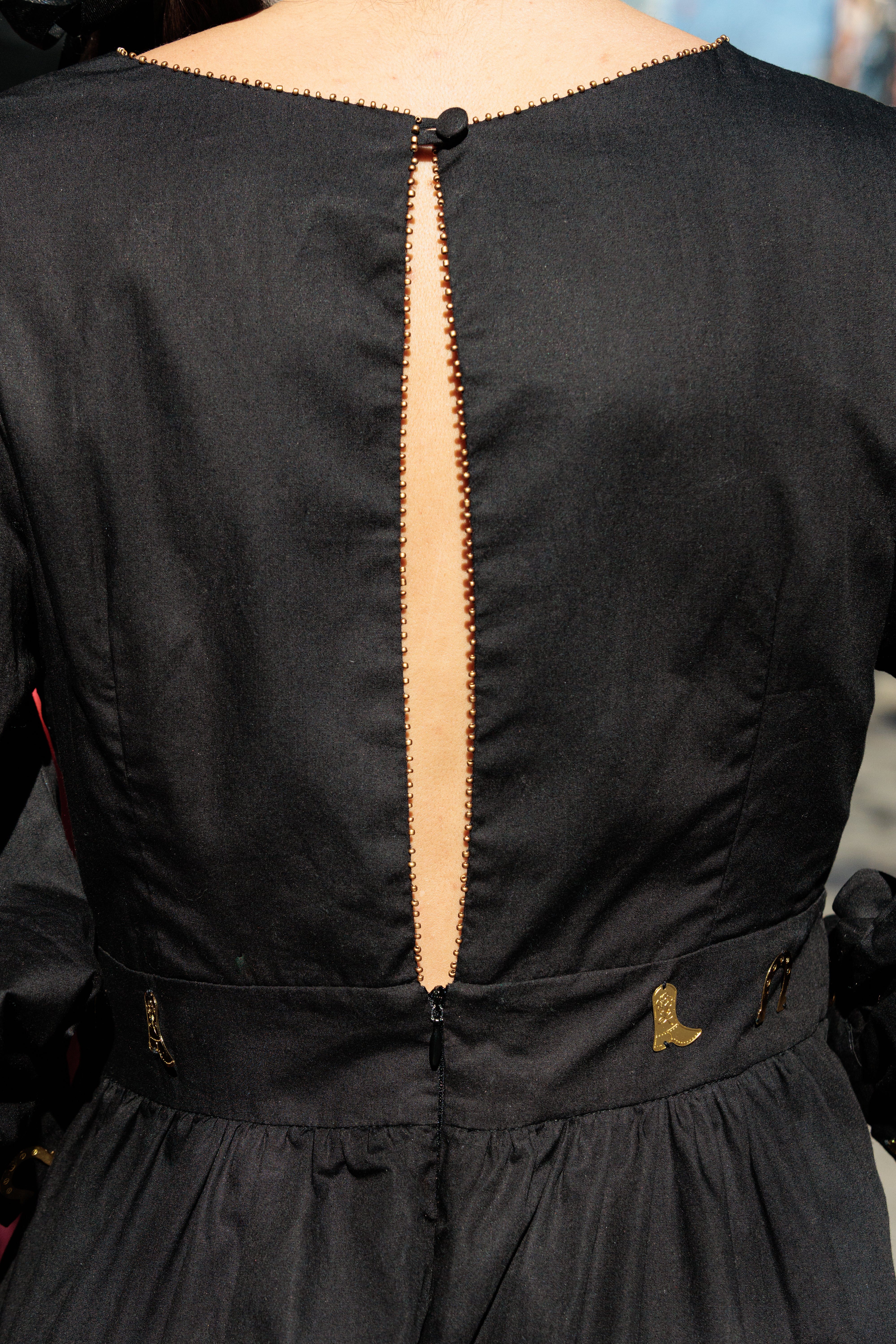VESTIDO MIDI BORDADO GOLD VINTAGE HORSE